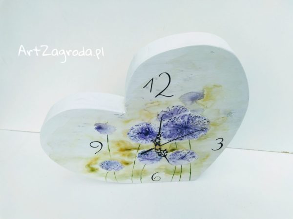 Zegar serce kwiaty czosnku